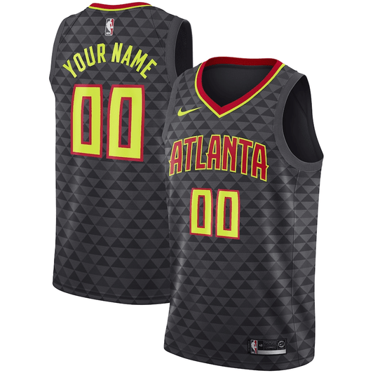 Atlanta Hawks Nike Swingman Custom Jersey Black - Icon Edition