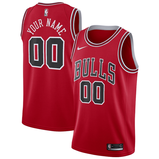 Chicago Bulls Nike Swingman Custom Jersey Red - Icon Edition