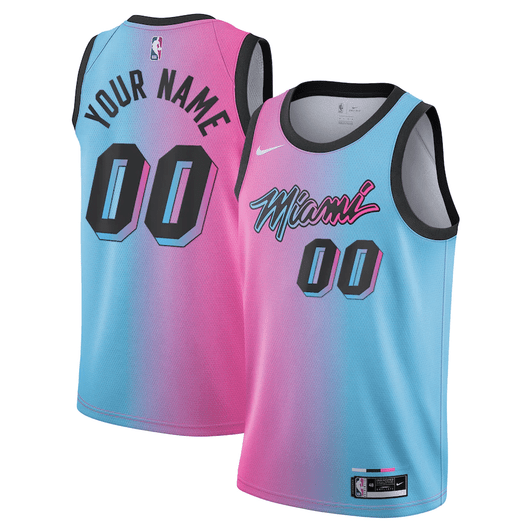 Miami Heat Nike 2020/21 Swingman Custom Jersey Pink/Blue – City Edition