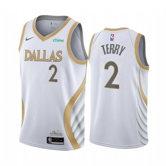Tyrell Terry Dallas Mavericks 2020-21 White City Edition Jersey Swingman