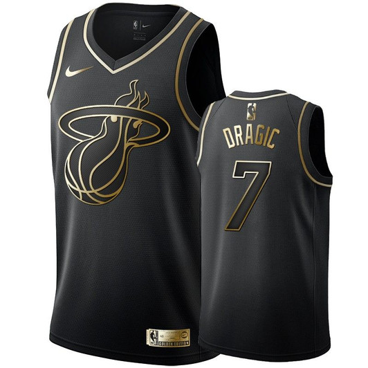 Men'S Miami Heat Goran Dragic Black #7 Golden Edition Swingman Jersey