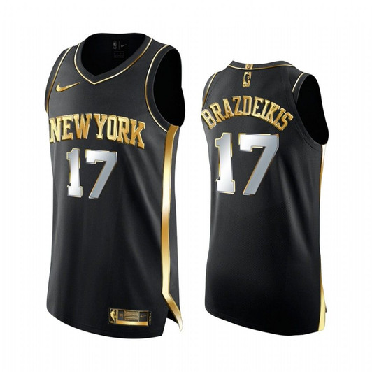 New York Knicks Ignas Brazdeikis Brazdeikis Golden Edition  Limited Jersey 2020-21