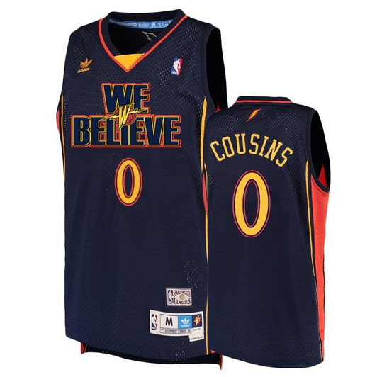 Golden State Warriors Demarcus Cousins Navy We Believe Swingman Hardwood Classics Men'S Jersey