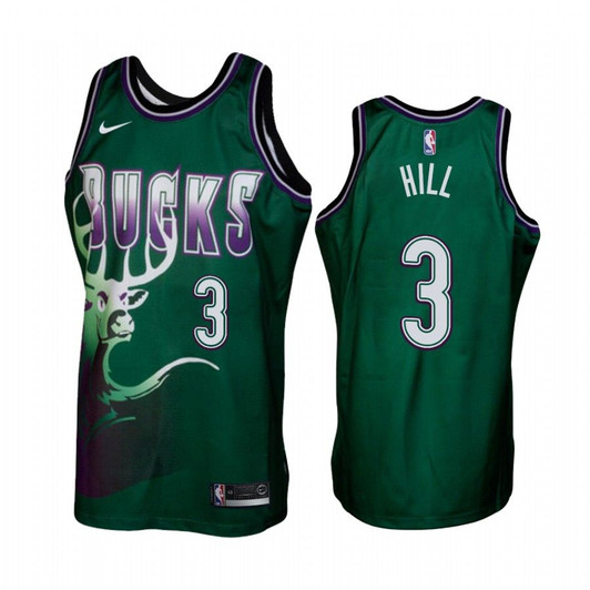 Milwaukee Bucks #3 George Hill Green Hardwood Classics Men'S Jersey