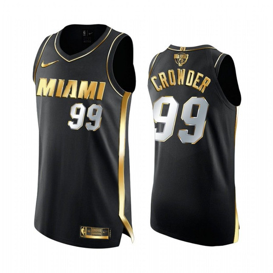 Jae Crowder Miami Heat 2020 Nba Finals  Black Jersey Golden