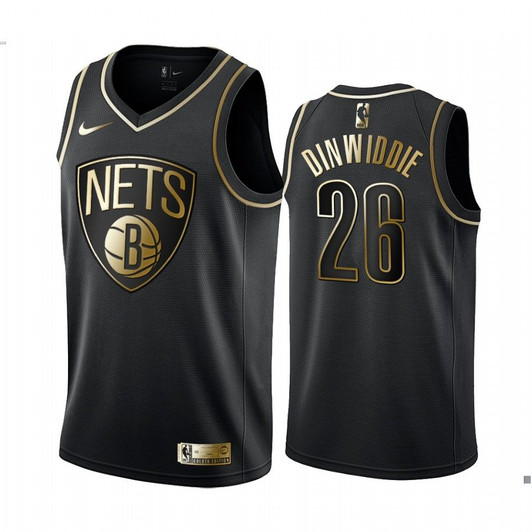 Spencer Dinwiddie #26 Brooklyn Nets Black Golden Edition Jersey