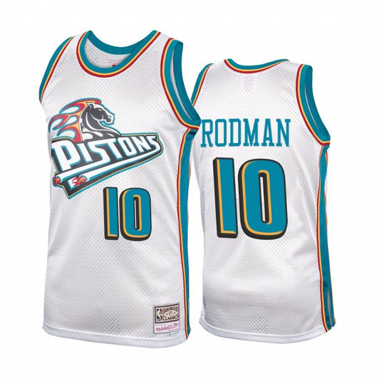 Detroit Pistons Dennis Rodman #10 Platinum Hardwood Classics Jersey