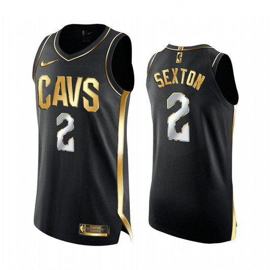 Collin Sexton Cleveland Cavaliers 2021 Black Golden Edition Jersey  Limited