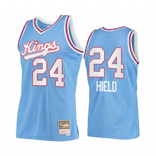 Buddy Hield #24 Sacramento Kings Blue Hardwood Classics Jersey