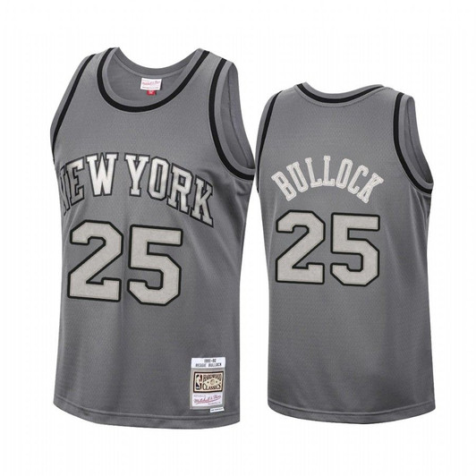 Reggie Bullock #25 New York Knicks Metal Works Jersey Charcoal