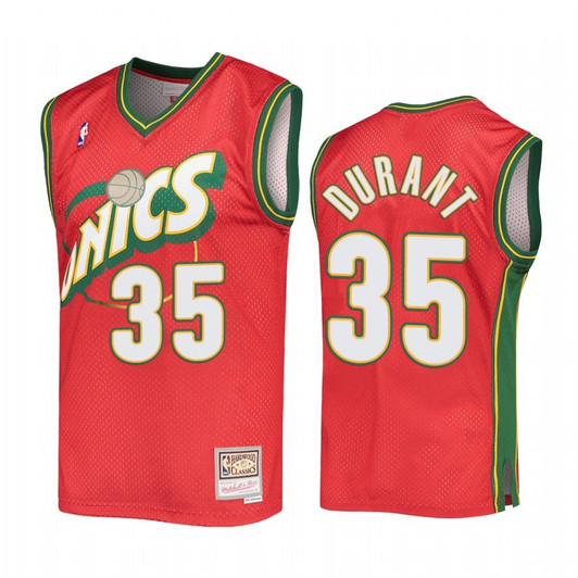 Kevin Durant #35 Seattle Supersonics Hardwood Classics Jersey Red