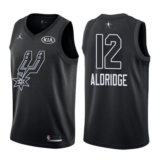 2018 All-Star Spurs Male Lamarcus Aldridge #12 Black Jersey