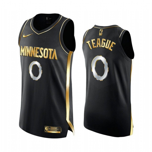 Jeff Teague Minnesota Timberwolves 2020-21 Black Golden Edition Jersey Limited 