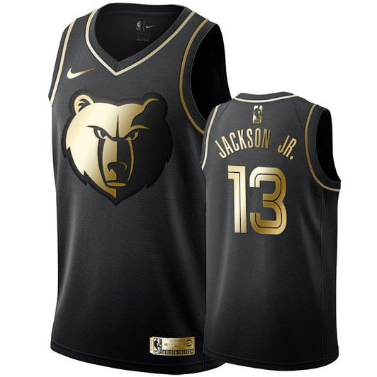 Men'S Memphis Grizzlies Jaren Jackson Jr. Black #13 Golden Edition Swingman Jersey