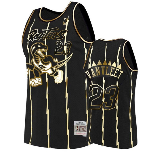 Men'S Toronto Raptors Fred Vanvleet Black #23 Golden Edition Swingman Jersey