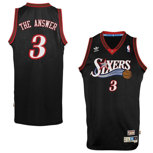 Allen Iverson Philadelphia 76Ers The Answer Soul Nickname Jersey Black 2019
