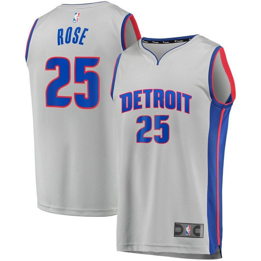 Derrick Rose Detroit Pistons Fast Break Player Jersey Gray Statement Edition
