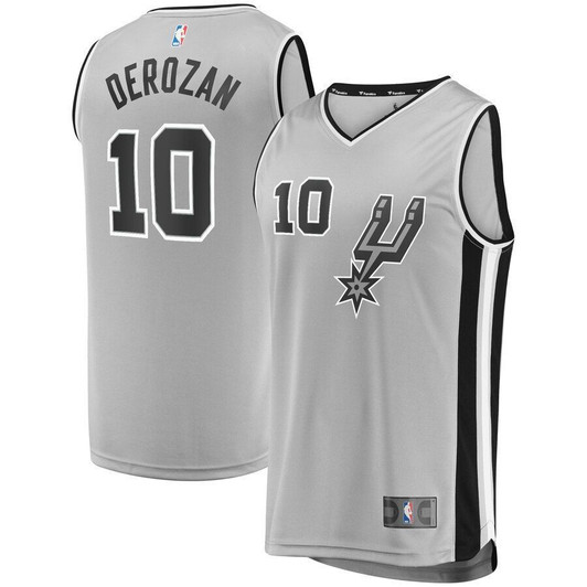Demar Derozan San Antonio Spurs Fast Break Player Jersey Silver Statement Edition