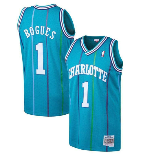 Muggsy Bogues Charlotte Hornets 1992-93 Hardwood Classics Jersey Teal 2019