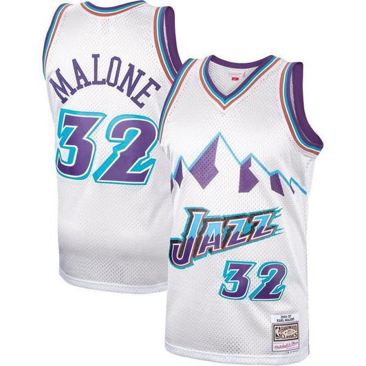 Karl Malone Utah Jazz Hardwood Classics Platinum Jersey 2019