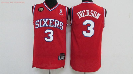 Philadelphia 76Ers Allen Iverson #3 2020 Nba New Arrival Red Jersey