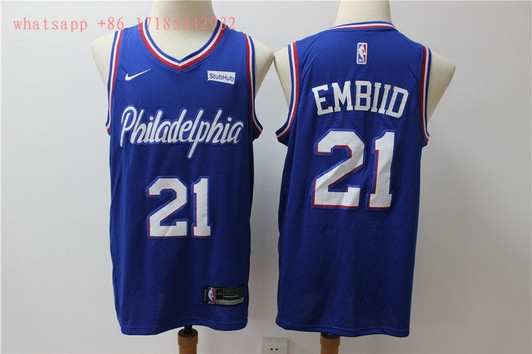 Philadelphia 76Ers Joel Embiid #21 2020 Nba New Arrival Blue Jersey