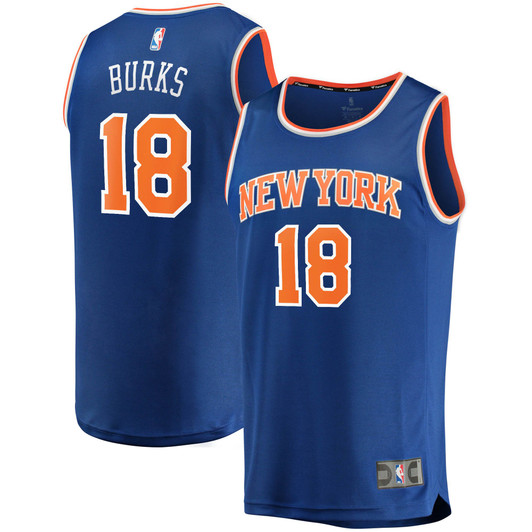 Men'S Fanatics Branded Alec Burks Blue New York Knicks 2020/21 Fast Break Replica Jersey - Icon Edition