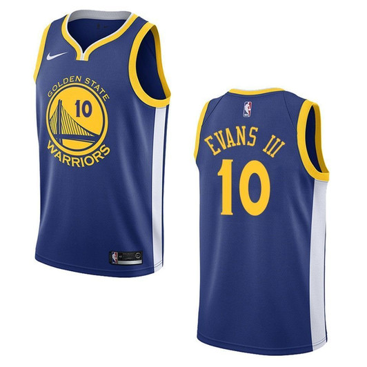 Golden State Warriors 10 Jacob Evans Iii Icon Swingman Blue 3D Jersey