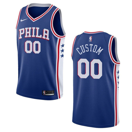 Philadelphia 76Ers 00 Custom Icon Swingman Blue 3D Jersey