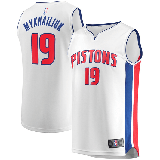 Sviatoslav Mykhailiuk Detroit Pistons Fanatics Branded Fast Break Replica Player Team Association Edition White 3D Jersey