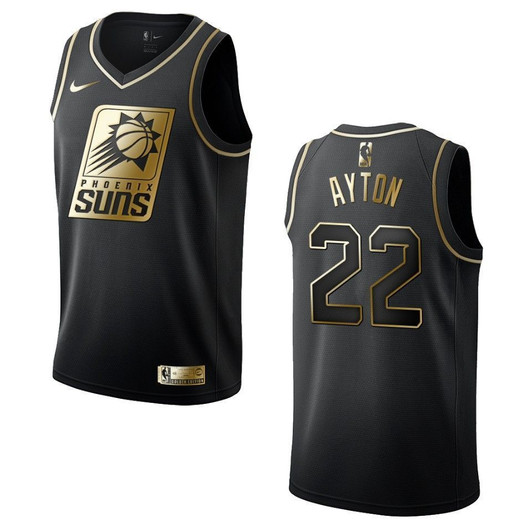 Phoenix Suns 22 Deandre Ayton Golden Edition Black 3D Jersey
