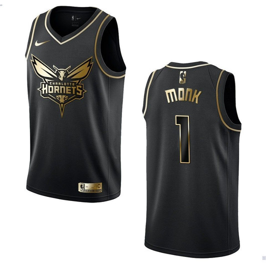 Charlotte Hornets 1 Malik Monk Golden Edition Black 3D Jersey
