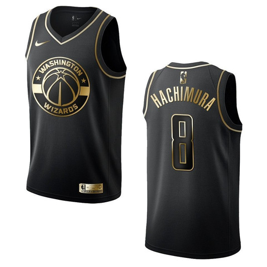 Washington Wizards 8 Rui Hachimura Golden Edition Black 3D Jersey
