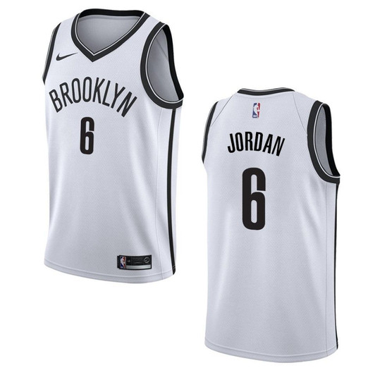 Brooklyn Nets 6 Deandre Jordan Association Swingman White 3D Jersey
