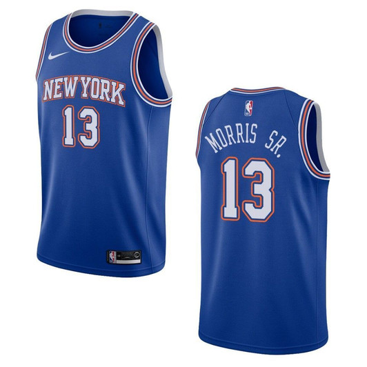 2021 20 New York Knicks 13 Marcus Morris Sr. Statement Swingman Navy 3D Jersey