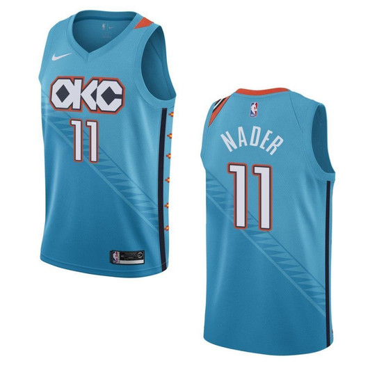 Oklahoma City Thunder 11 Abdel Nader City Swingman Turquoise 3D Jersey