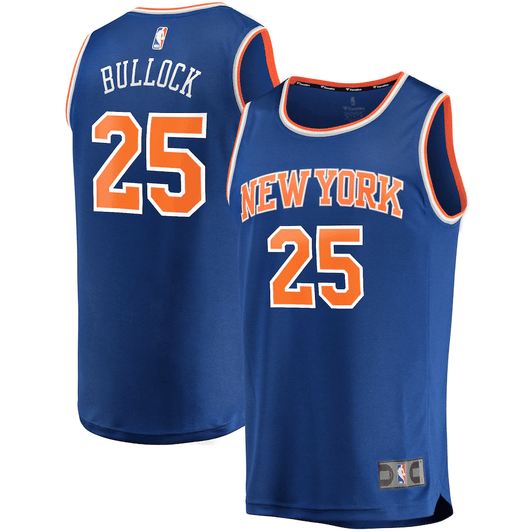 Reggie Bullock New York Knicks Fanatics Branded Fast Break Player Replica Icon Edition Blue 3D Jersey
