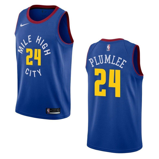 Denver Nuggets 24 Mason Plumlee Statement Swingman Blue 3D Jersey