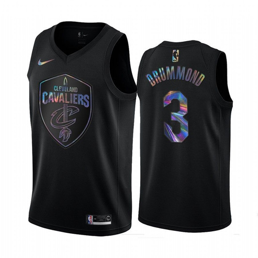 Cavaliers Andre Drummond Iridescent Holographic Black Jersey All-Over Print