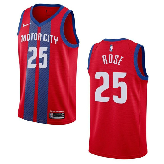 2021 20 Detroit Pistons 25 Derrick Rose City Swingman Red 3D Jersey