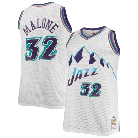 Karl Malone Utah Jazz Hardwood Classics White Jersey gift for Utah Jazz fans
