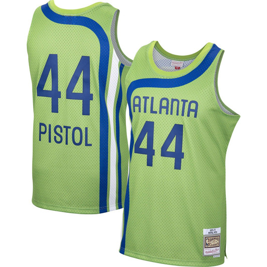 Pete Maravich Atlanta Hawks 1976/77 Hardwood Classics Green Jersey gift for Atlanta Hawks fans