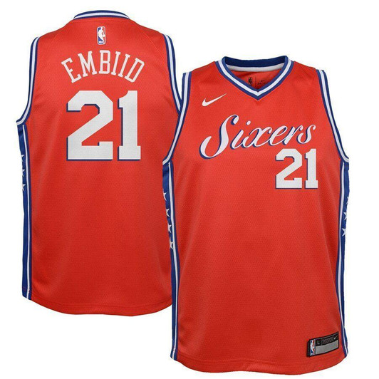 Joel Embiid Philadelphia 76ers  Jersey Red Statement Edition 2019