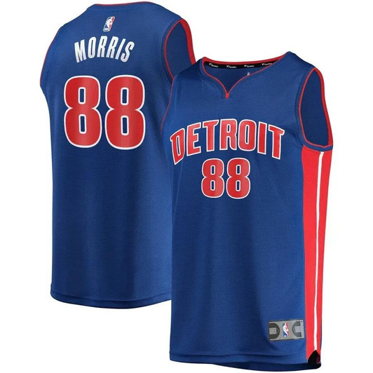Markieff Morris Detroit Pistons  Fast Break Road Nba Jersey - Blue