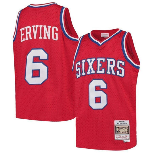Julius Erving Philadelphia 76ers  Throwback Jersey Red 2019