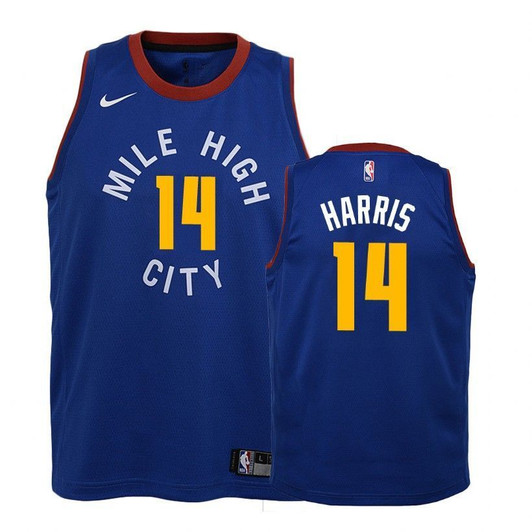 Nuggets  Gary Harris #14 2018-19 Statet Blue Jersey
