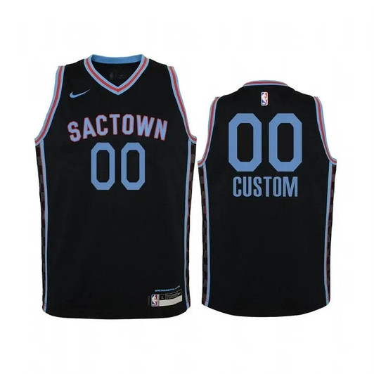 Custom Sacramento Kings 2020-21 City Edition Jersey Black