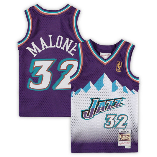 Karl Malone Utah Jazz Mitchell & Ness Preschool Hardwood Classics Throwback Team Jersey - Purple