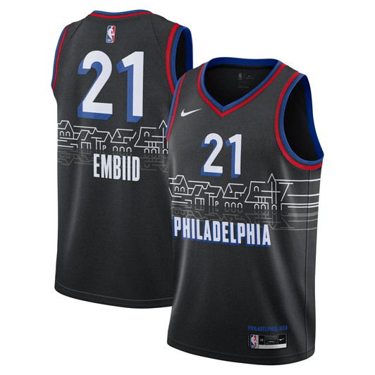 Philadelphia 76Ers Nike Replica Replica Replica City Edition Swingman Jersey - Joel Embiid - Mens