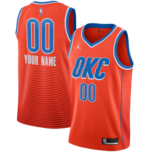 Oklahoma City Thunder Nike 2019/20 Custom Swingman Jersey Orange - Statement Edition